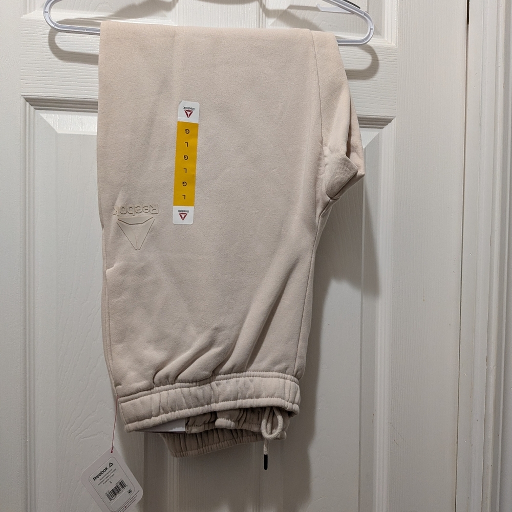 Reebok Cream Fleece Drawstring Joggers